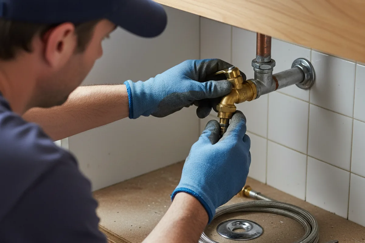 Shutoff valve and fitting work during Faucet and Fixture Repair in Austin